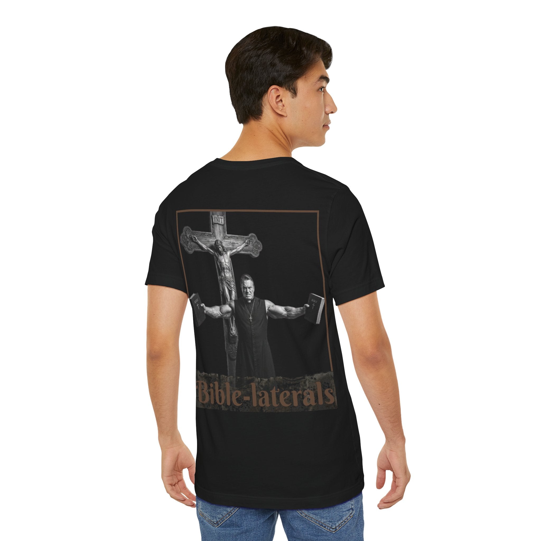 Bible-laterals Graphic Tee — Crucifix Strength Christian Muscle T-Shirt