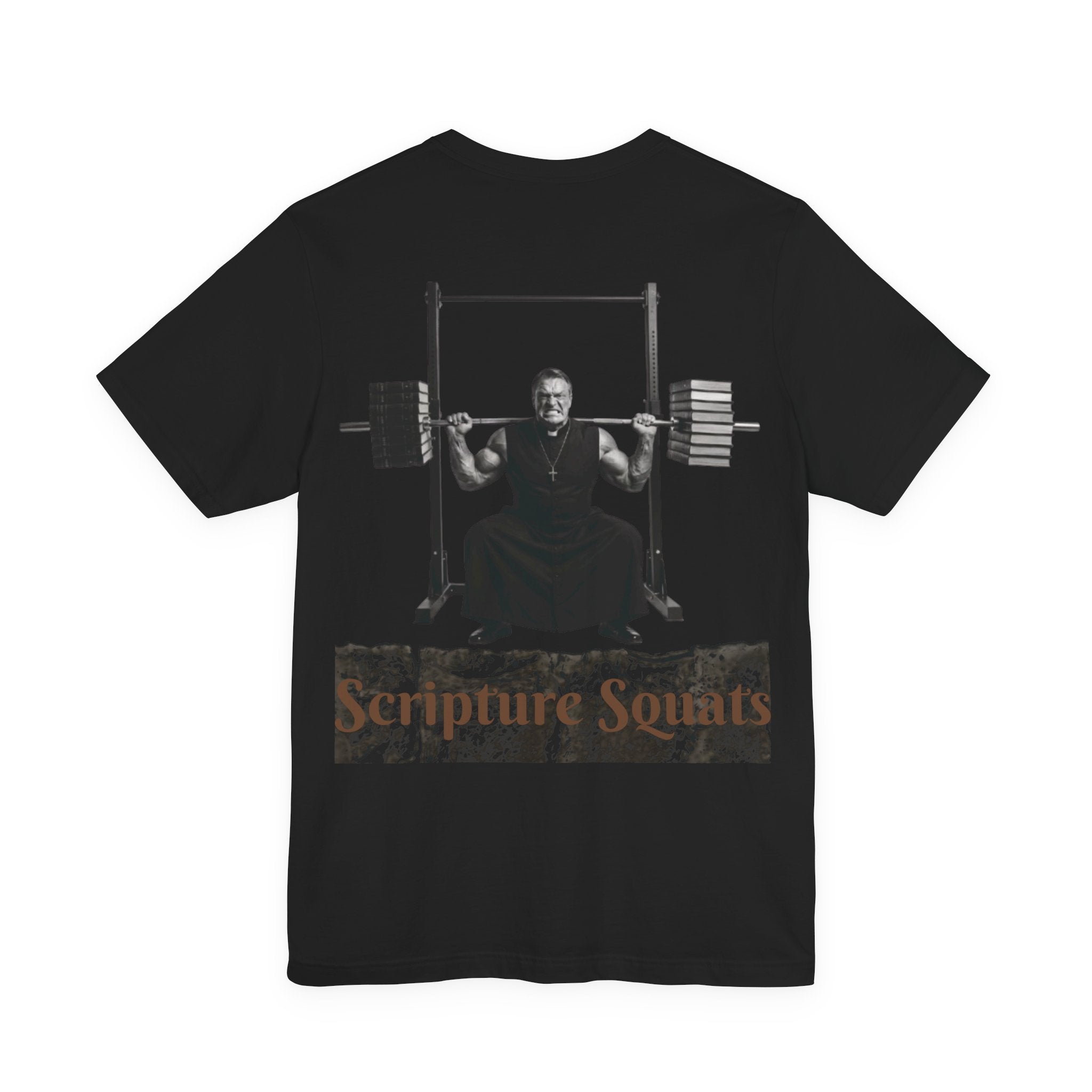 Scripture Squats Graphic Tee — Heavyweight Powerlifting Faith Shirt