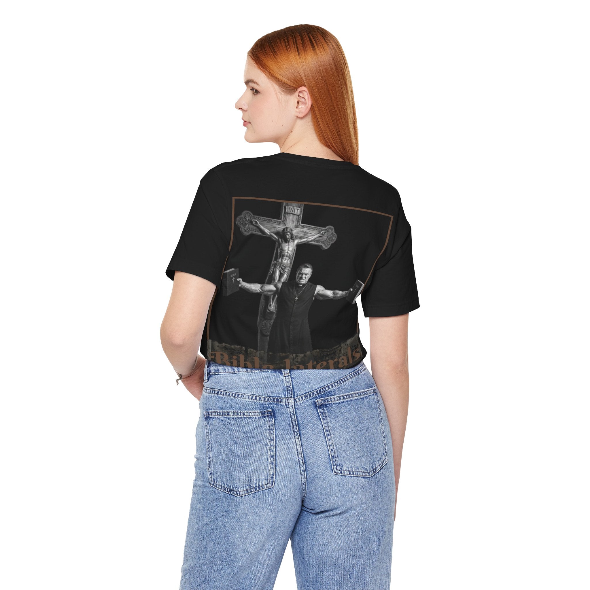 Bible-laterals Graphic Tee — Crucifix Strength Christian Muscle T-Shirt